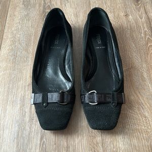 Fendi Suede Signature Logo Ribbon Ballet Flats Size 38.5 or 8.5 or 8